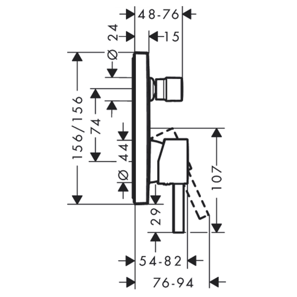 Hansgrohe mešač Finoris sa prebacivačem za tuš kadu • Fontana