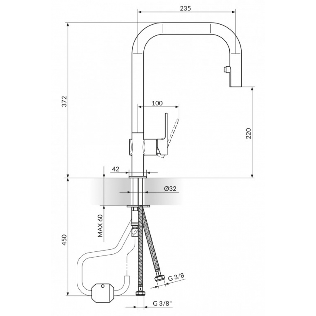 Slavina baterija Stolz S2 za sudoperu izvlačni tuš • Fontana