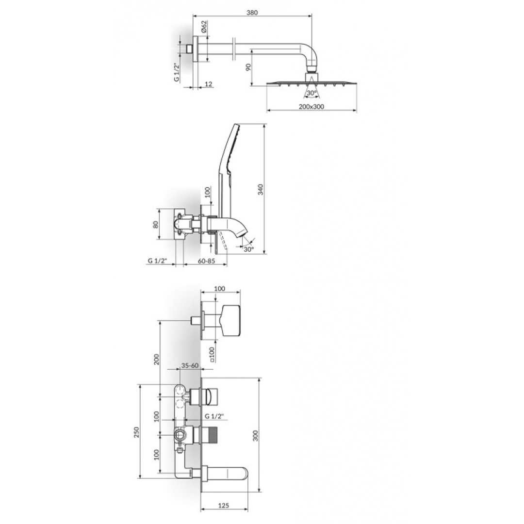 Rosan baterija S2 za tuš kadu • Fontana